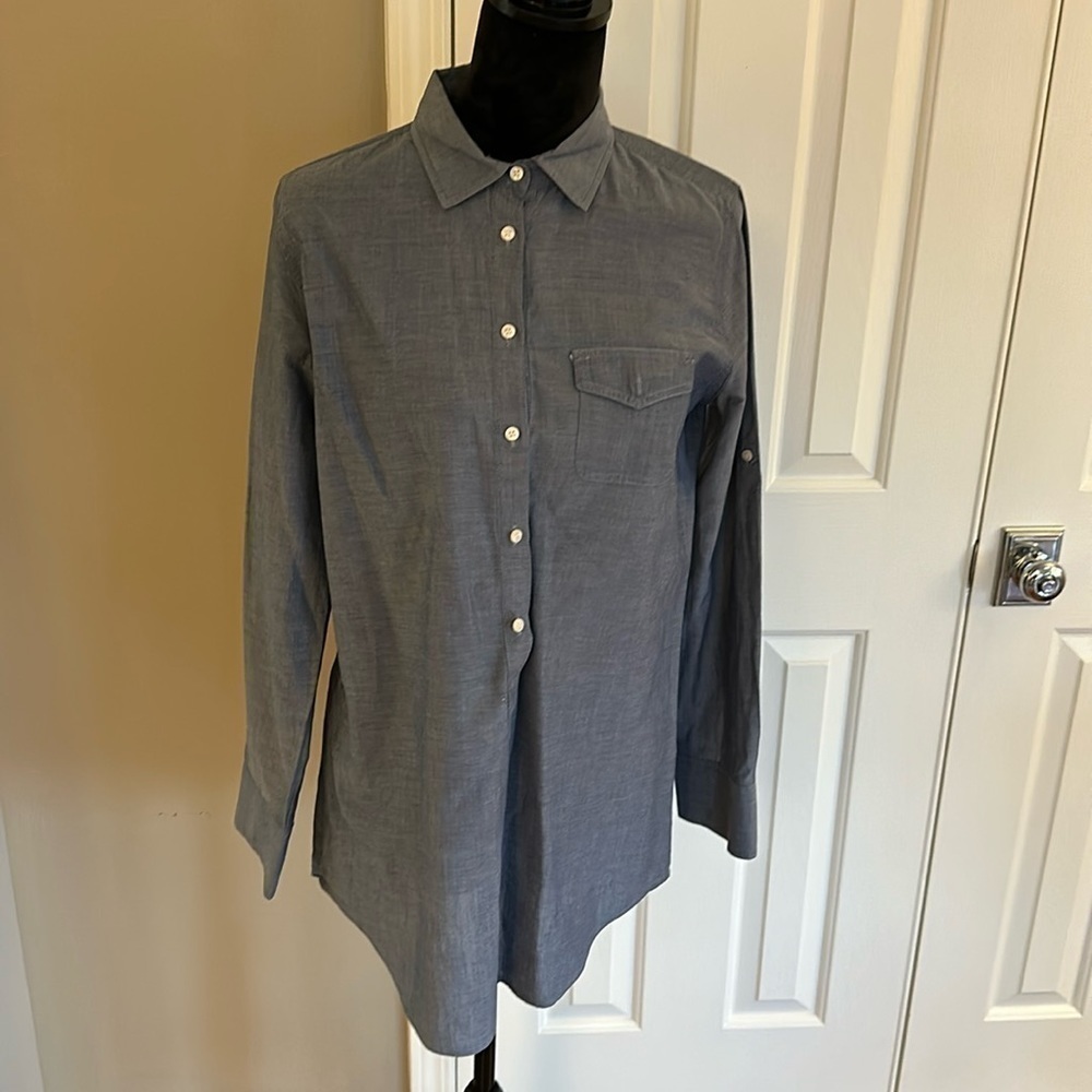 J.crew chambray color tunic. 31.5” shoulder to trim. Size small